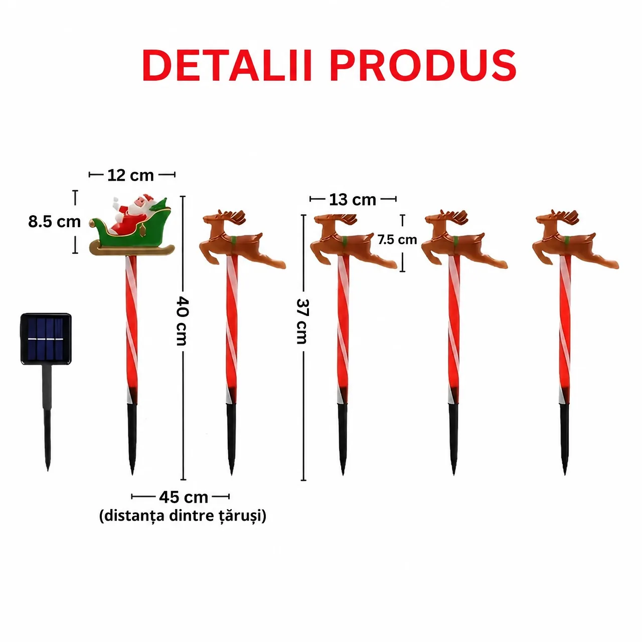 Decorațiune de Crăciun pentru grădină cu Moș Crăciun și reni, ReinDeers - Image 5