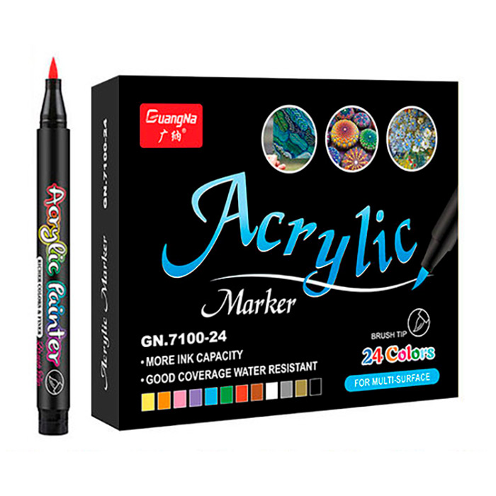 AcrylicMarkers, markere acrilice (set de 24 bucăți) - Image 1
