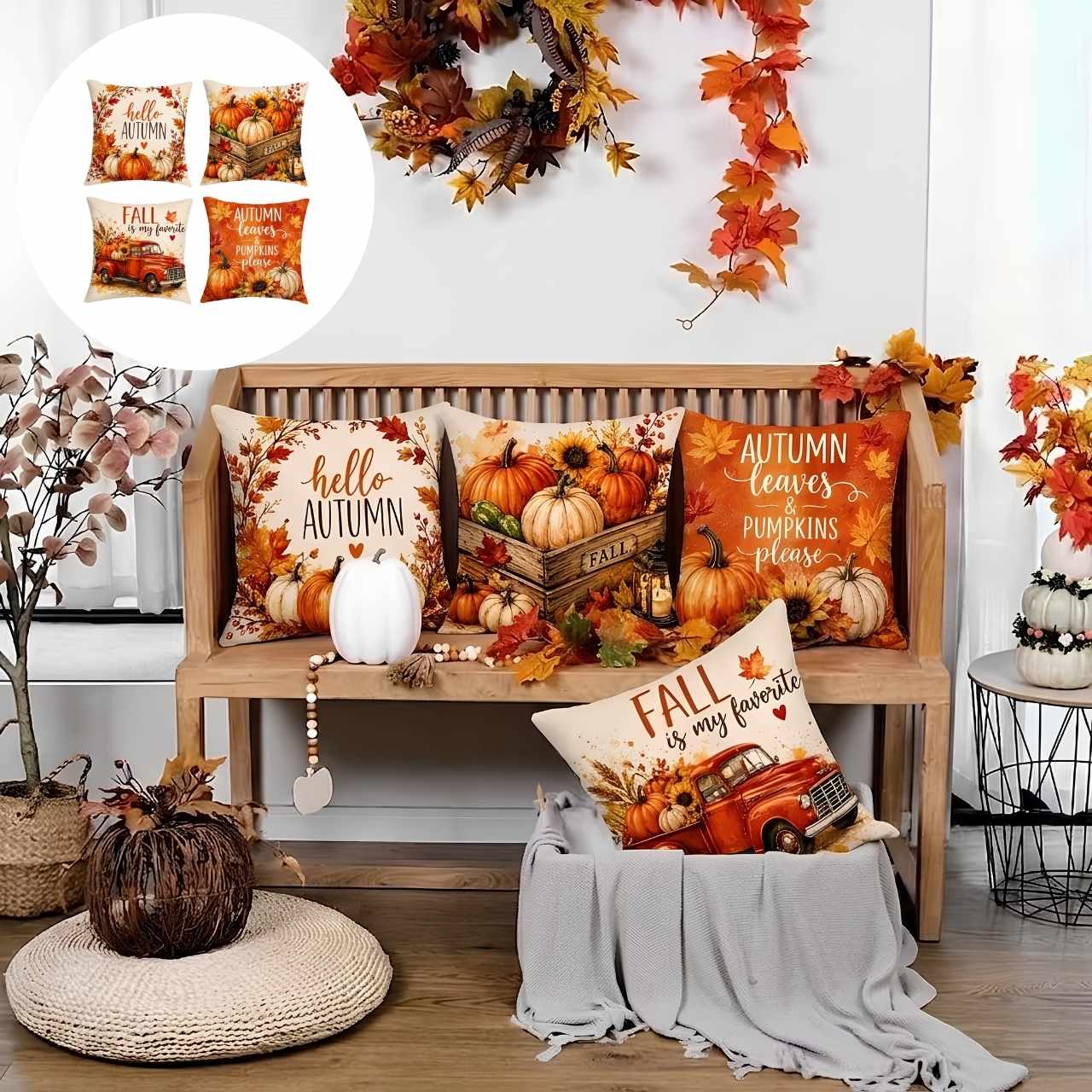 Husă pentru pernă cu tematică de toamnă, AutumnPillows - Image 8