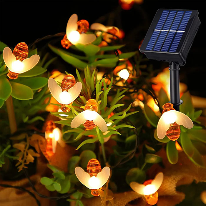 BeeLights, lampa solară cu 30 de lumini LED în formă de albine - Image 7