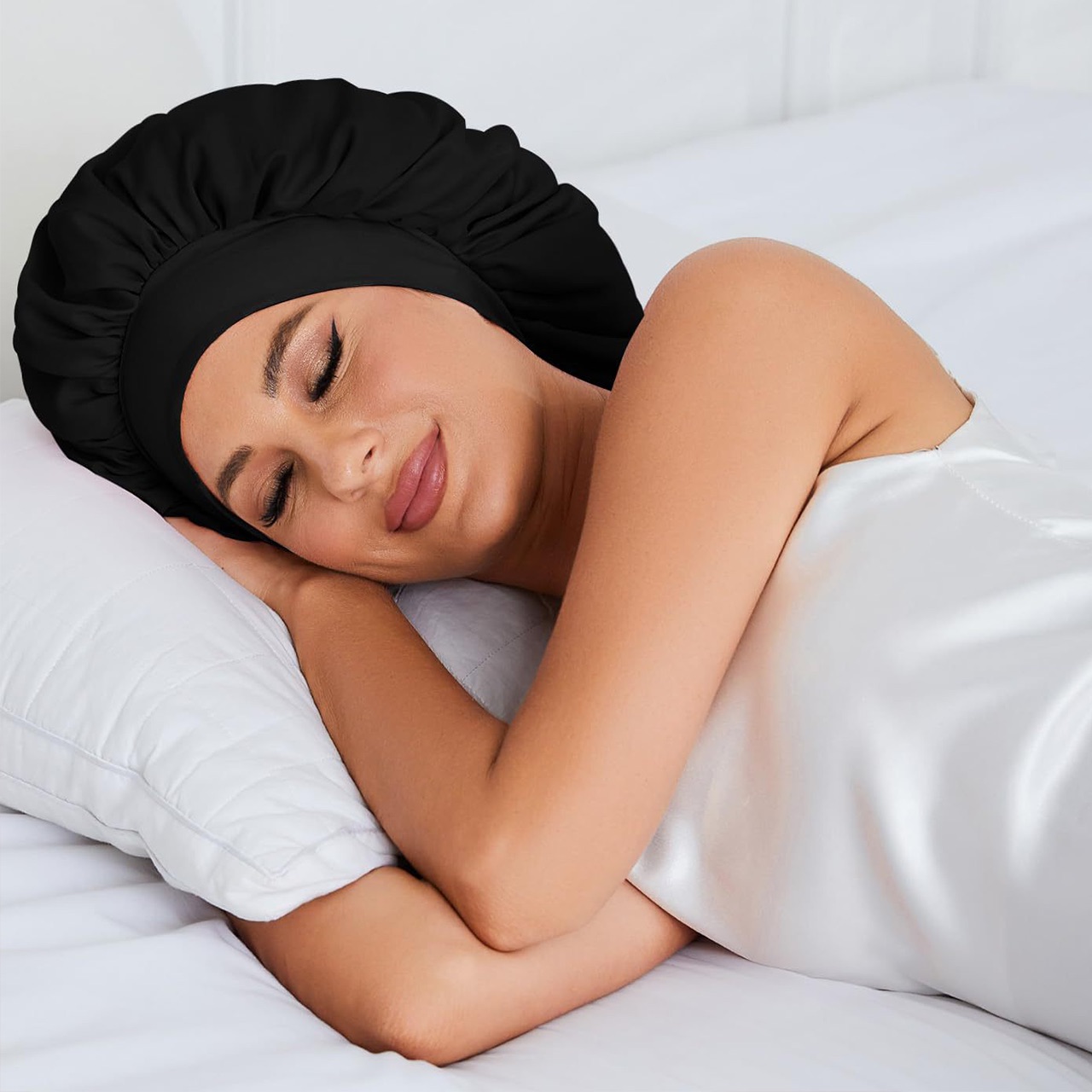 Bonnet, capac de satin pentru somn - Image 2