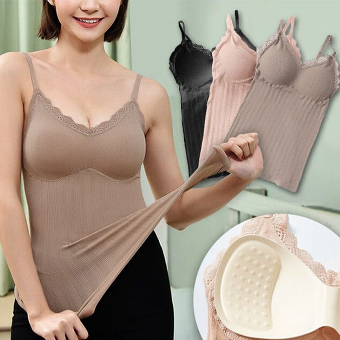 ComfortTop, 1 + 1 GRATUIT Set de 2 tricouri cu bretele, căptușite, negru și bej - Image 6