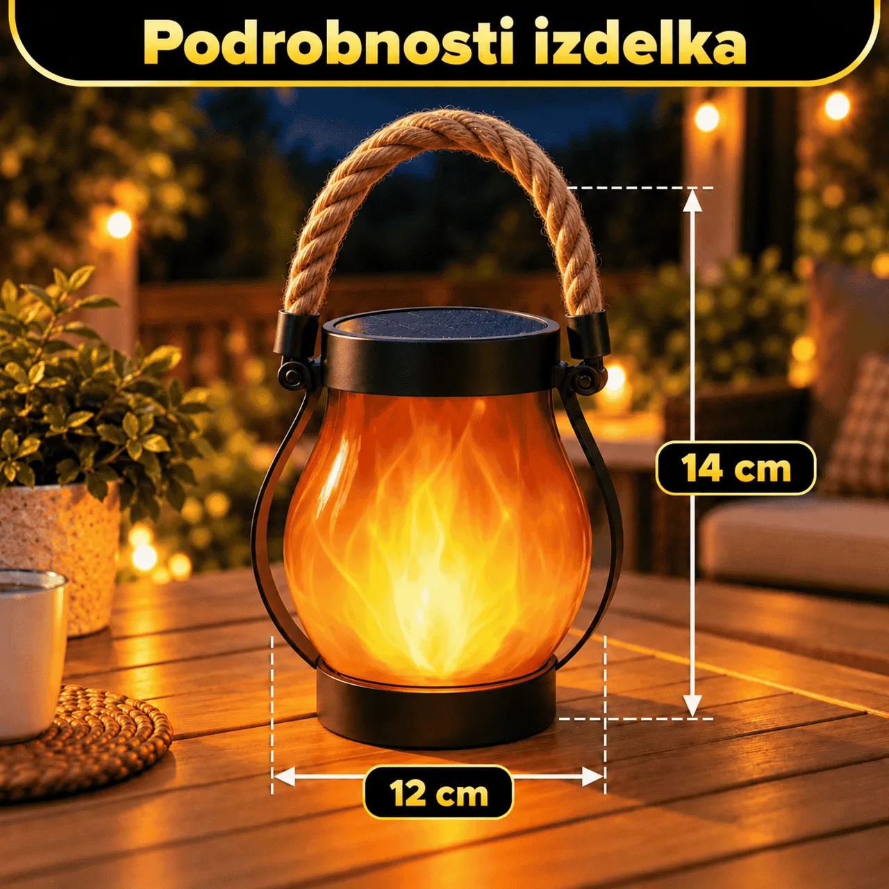 Lampă solară cu efect de flacără, Flamy - Image 3