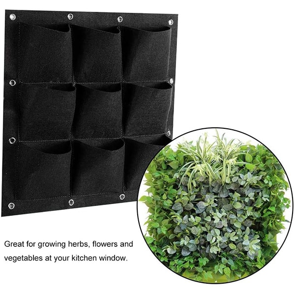 FlowerWall, suport de perete cu buzunare pentru creșterea plantelor (9 buzunare) - Image 8