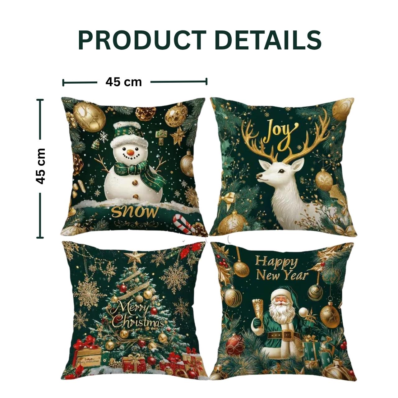 Huse pentru perne de Crăciun (4 bucăți), GreenXmass - Image 5