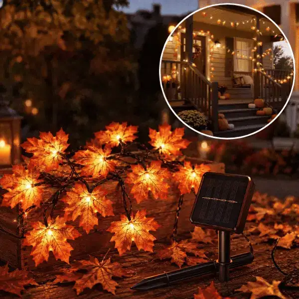 Instalație luminoasă LED solară cu frunze de toamnă, MapleLeaf - Image 1