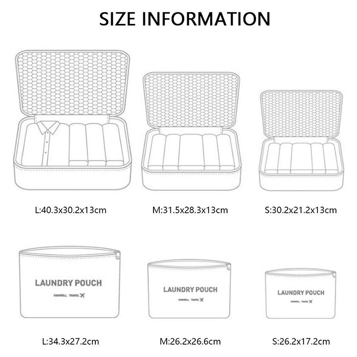 PackingBags, gentuțe de organizare pentru gențile de voiaj (set de 6 bucăți) - Image 2