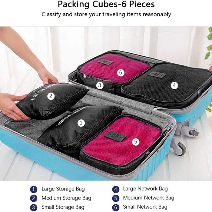 PackingBags, gentuțe de organizare pentru gențile de voiaj (set de 6 bucăți) - Image 3