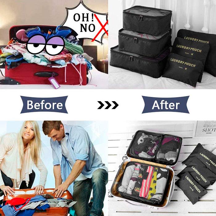PackingBags, gentuțe de organizare pentru gențile de voiaj (set de 6 bucăți) - Image 4