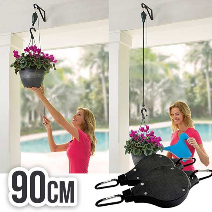 PullGarden, set de 2 cârlige pentru agățat plante cu curea elastică - Image 1