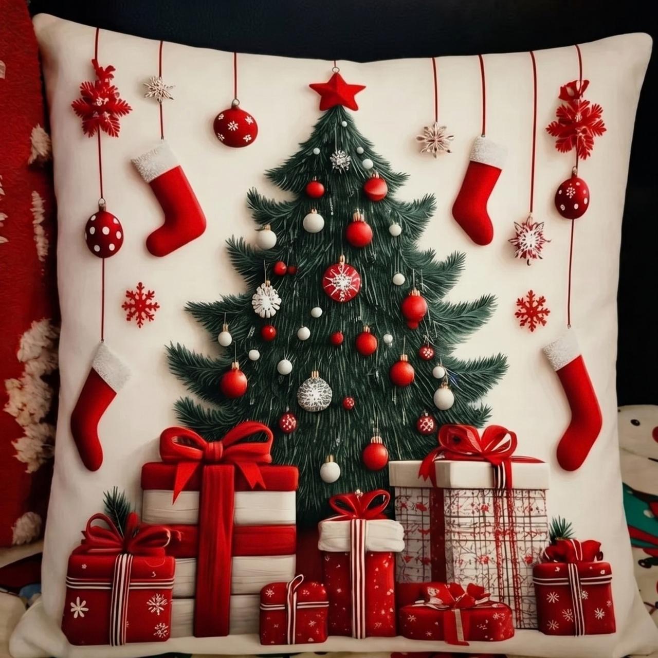 Huse pentru perne de Crăciun (4 bucăți), RedXmass - Image 10