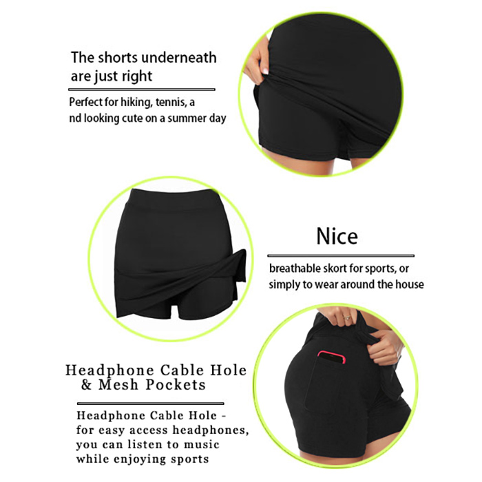 ShortsSkirt, fustă sport cu pantaloni scurți incluși - Image 6