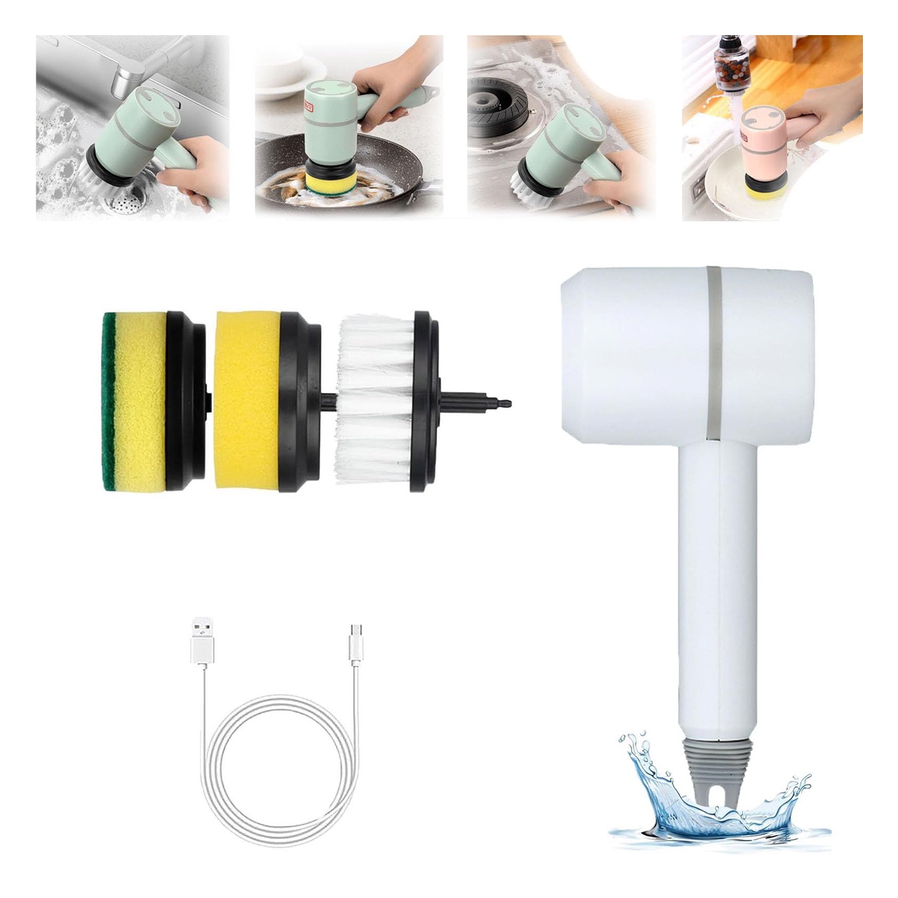 Spinny, buretele electric multifuncțional de curățare cu cap rotativ la 360° - Image 1