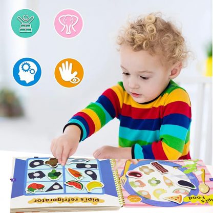 TIHKNJIGA, Carte interactivă Montessori cu autocolante - Image 5