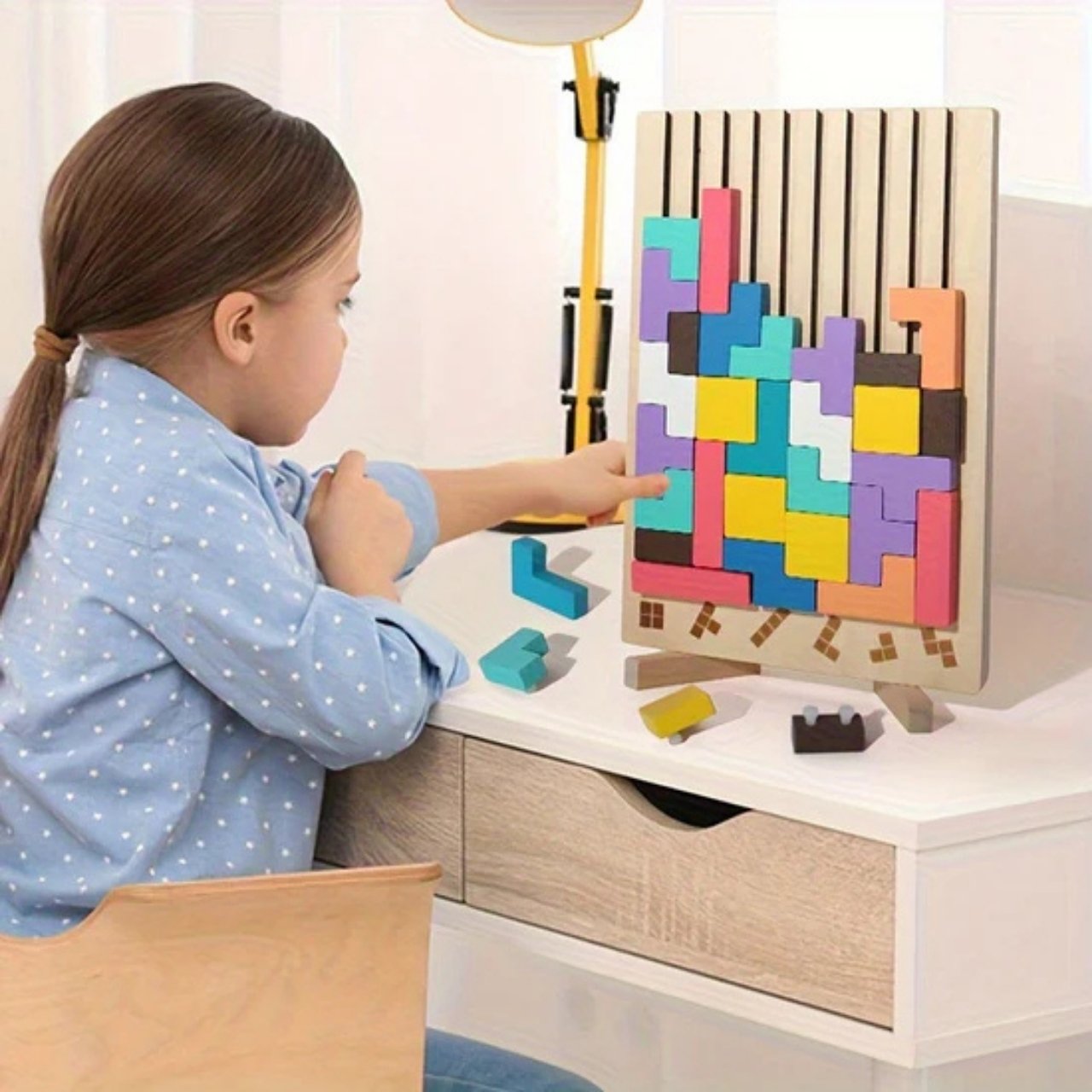 Tetris, jucărie didactică din lemn - Image 1