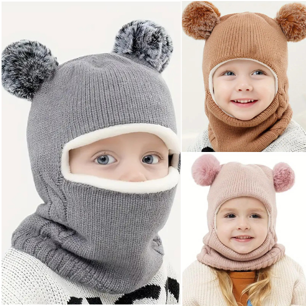 WINHAT-ROZ, CozySnug căciulă cu fular pentru copii - Image 5