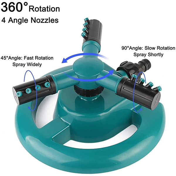 Aspersor pentru grădină cu 3 capete de udat și rotație la 360 de grade - Image 5
