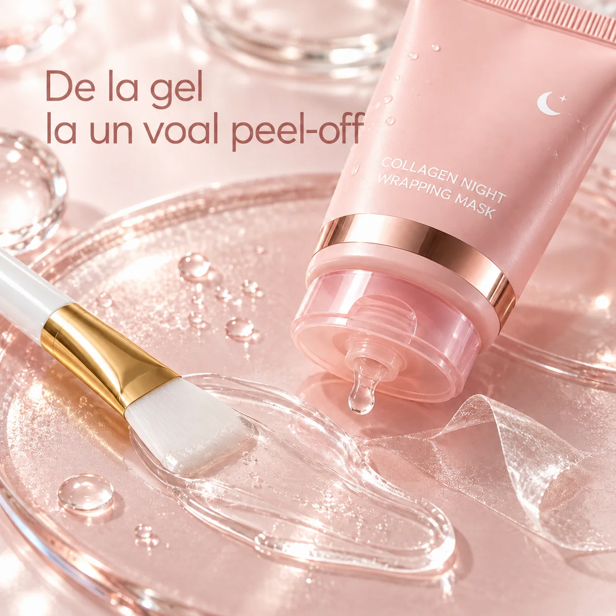 CollagenMask, mască de față cu colagen, tip peel-off, pentru utilizare peste noapte (1+1 GRATUIT) - Image 6