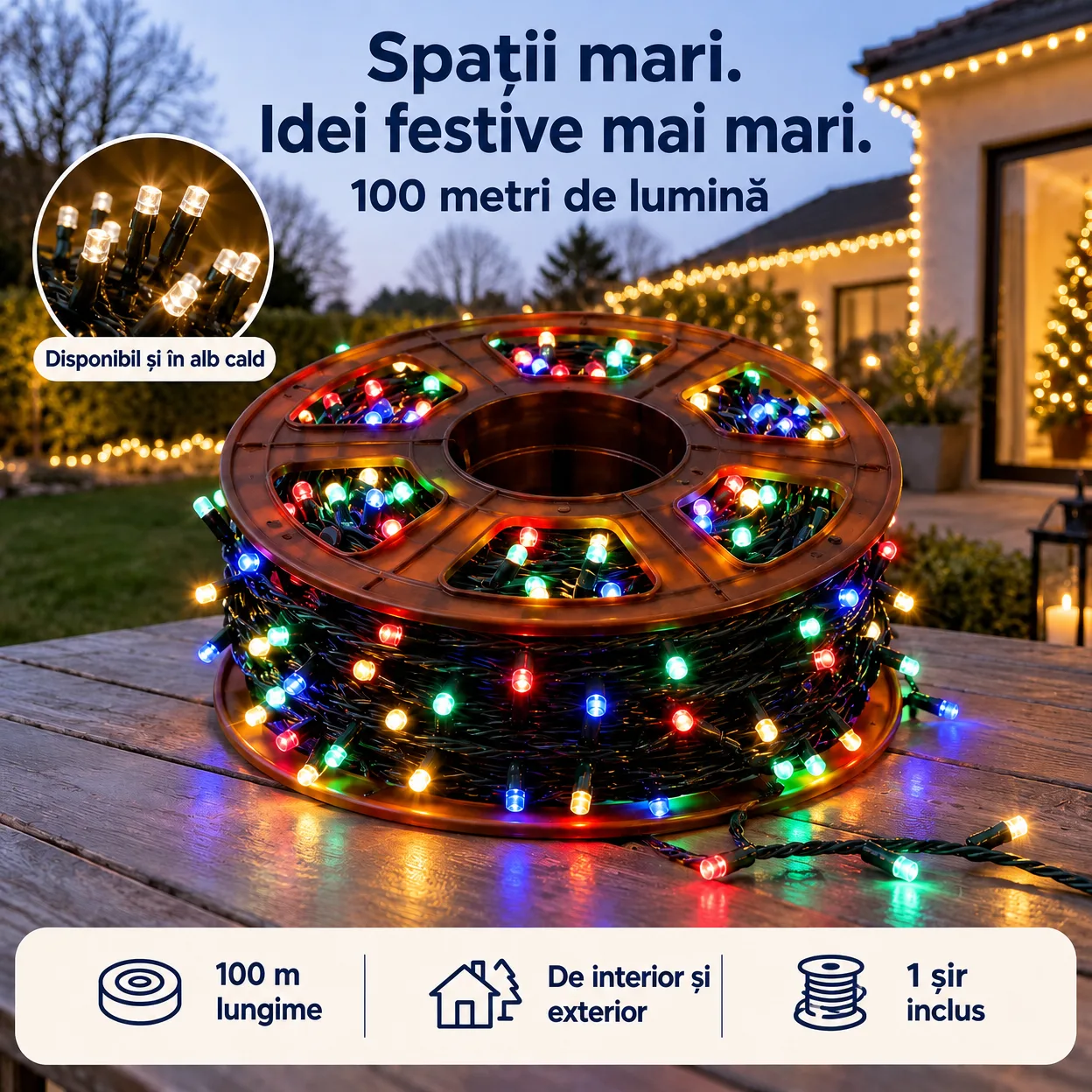 Ghirlandă Luminoasă Festivă 100mLL - Image 1
