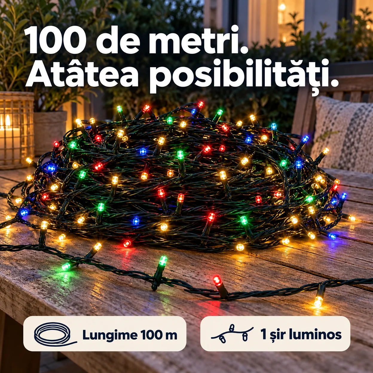 Ghirlandă Luminoasă Festivă 100mLL - Image 2