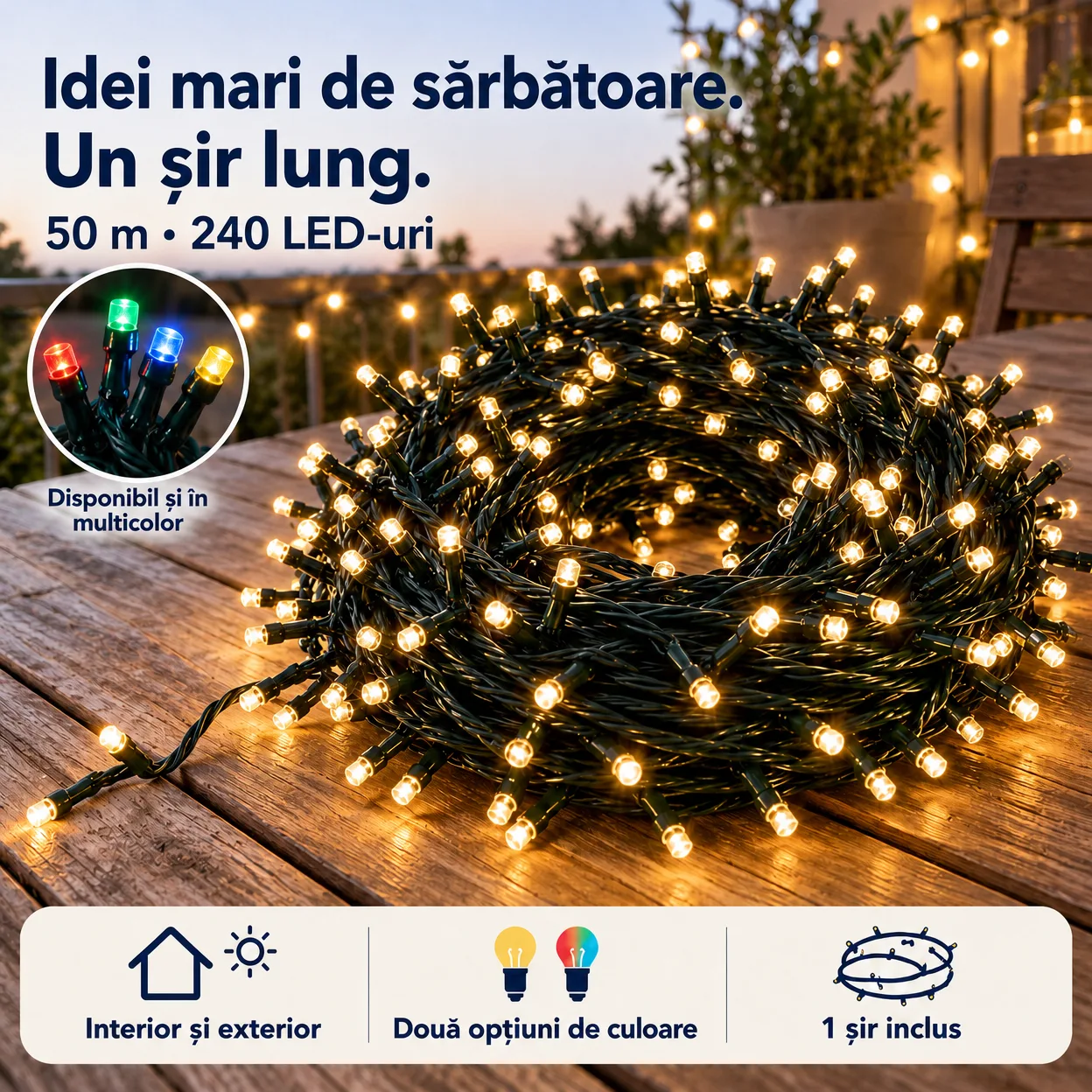 Ghirlandă Luminoasă Festivă 50mLL - Image 1