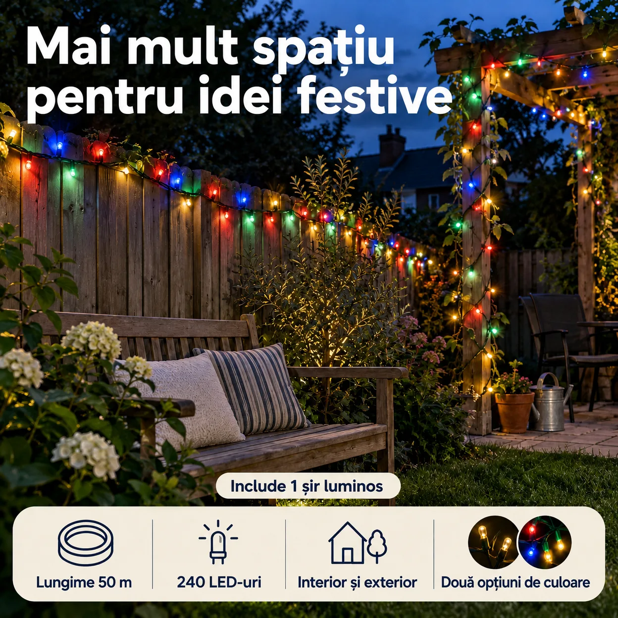 Ghirlandă Luminoasă Festivă 50mLL - Image 9