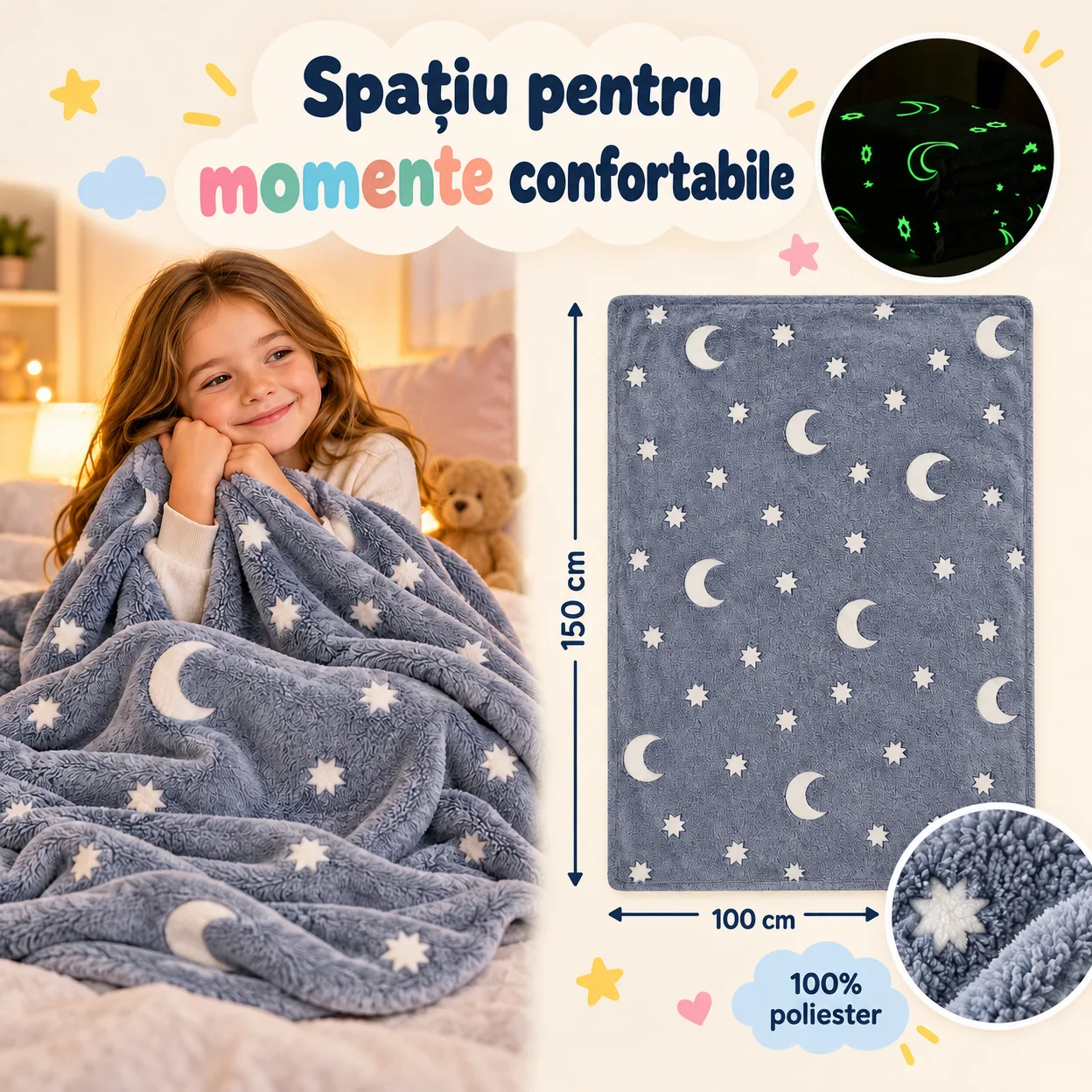 BlanketStar, pătură care strălucește în întuneric - Image 3