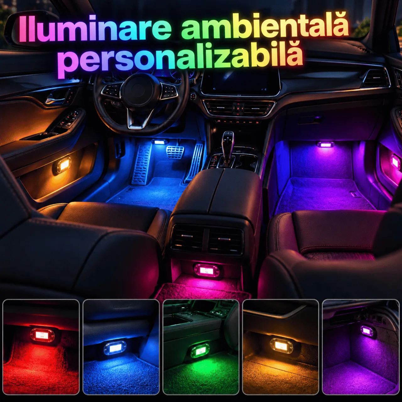 Iluminare ambientală pentru mașină, pe gustul tău
