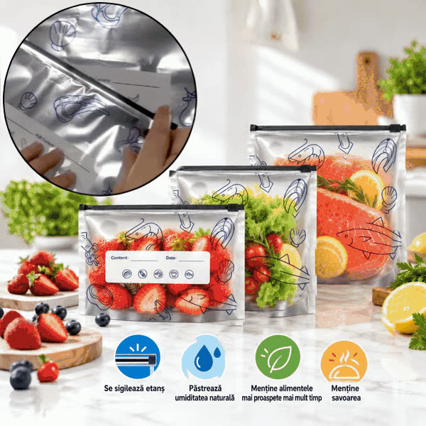 Pungi pentru păstrarea alimentelor (30 buc.), FreshBags - video