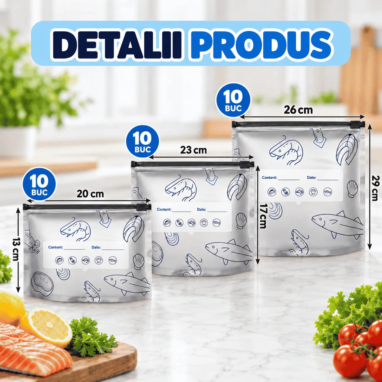 Pungi pentru păstrarea alimentelor (30 buc.), FreshBags - Image 3