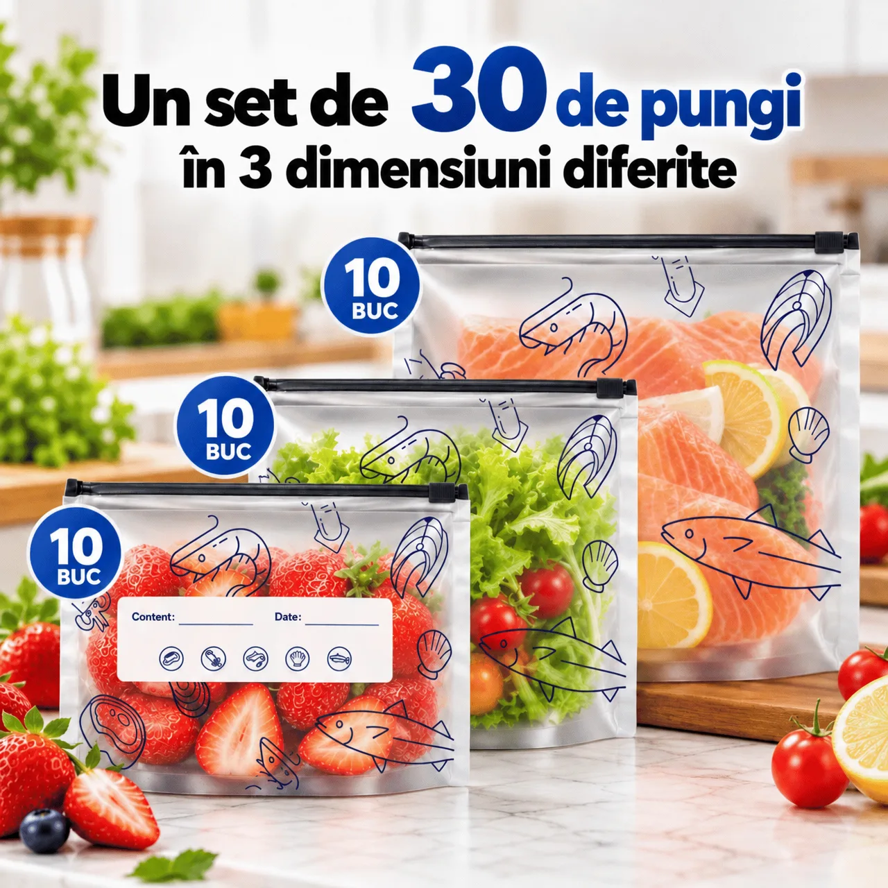 Nu mai puțin de 30 de pungi în 3 dimensiuni diferite