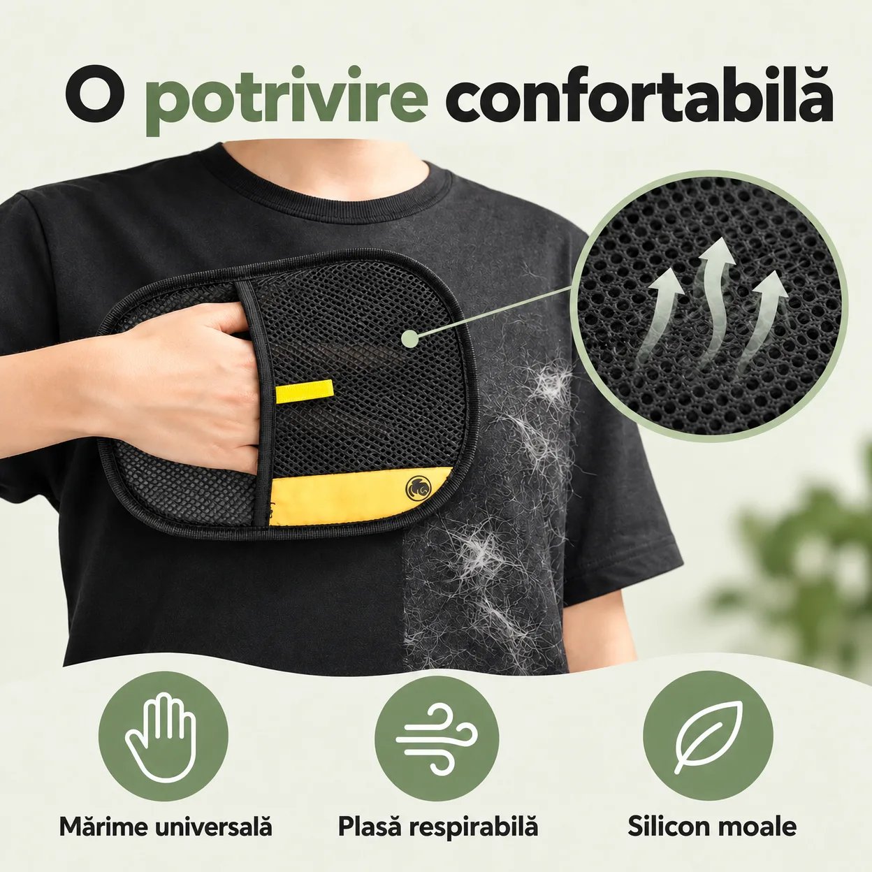 GroomyGlove, mănușa de îngrijire pentru animale, cu două fețe - Image 3
