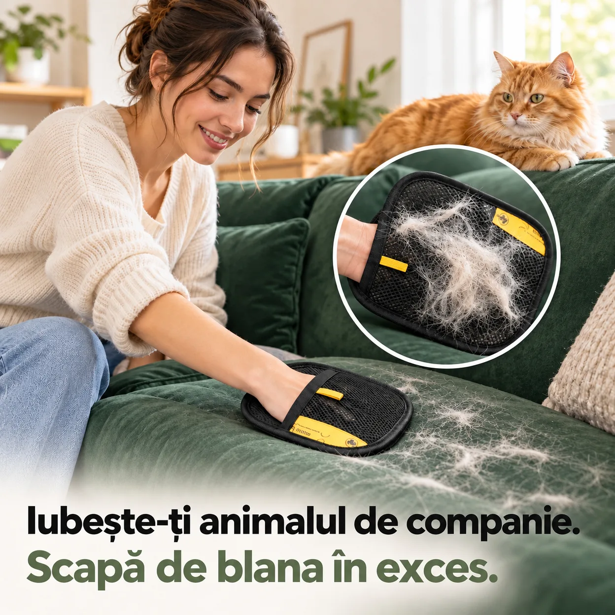 GroomyGlove, mănușa de îngrijire pentru animale, cu două fețe - Image 5