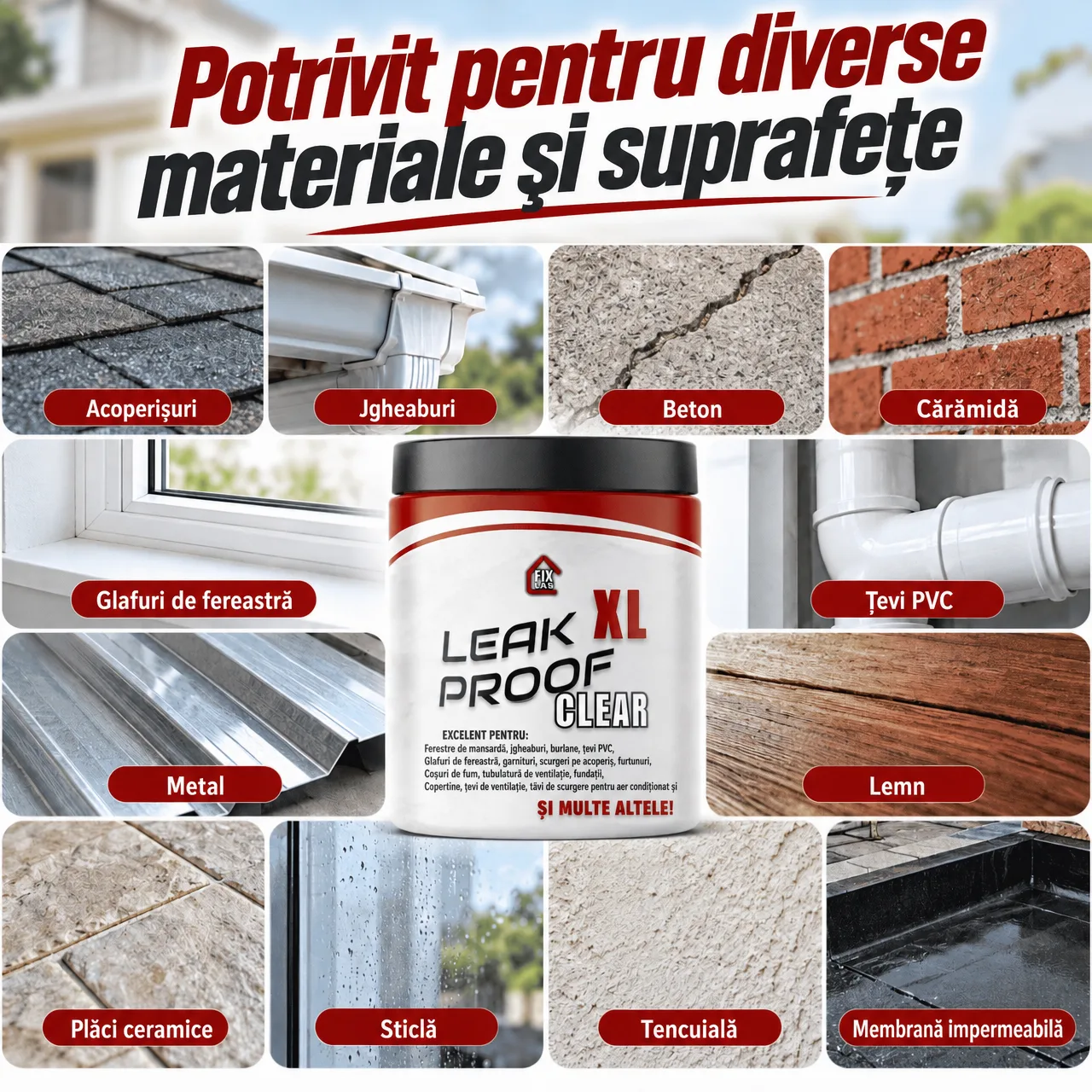 Pentru diverse materiale și suprafețe
