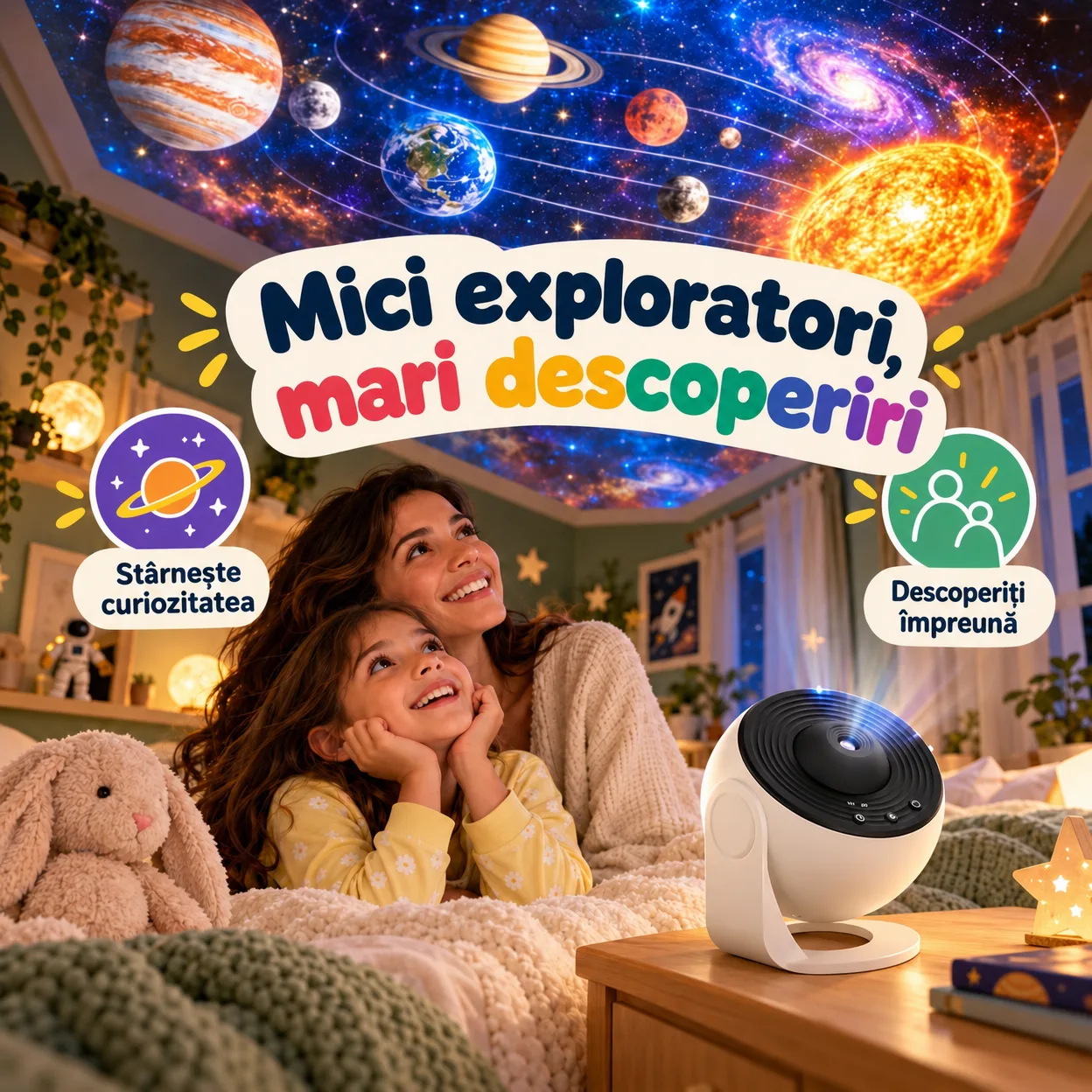 Planetarium, un proiector de noapte care arată 12 tipuri diferite de galaxii, constelații și planete - Image 4