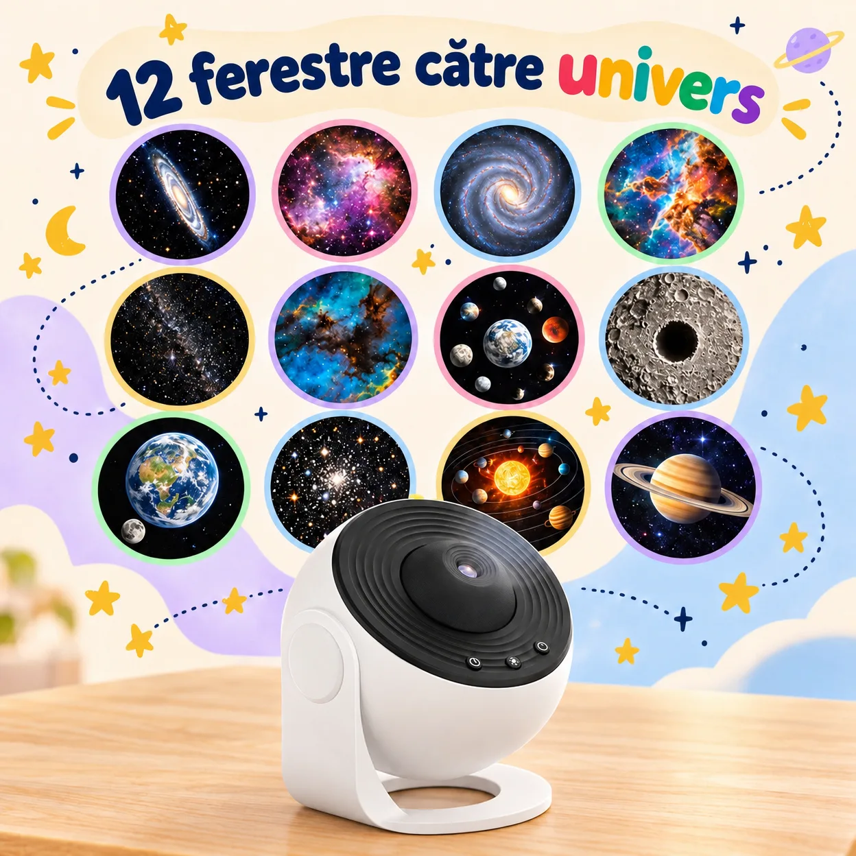 Planetarium, un proiector de noapte care arată 12 tipuri diferite de galaxii, constelații și planete - Image 5