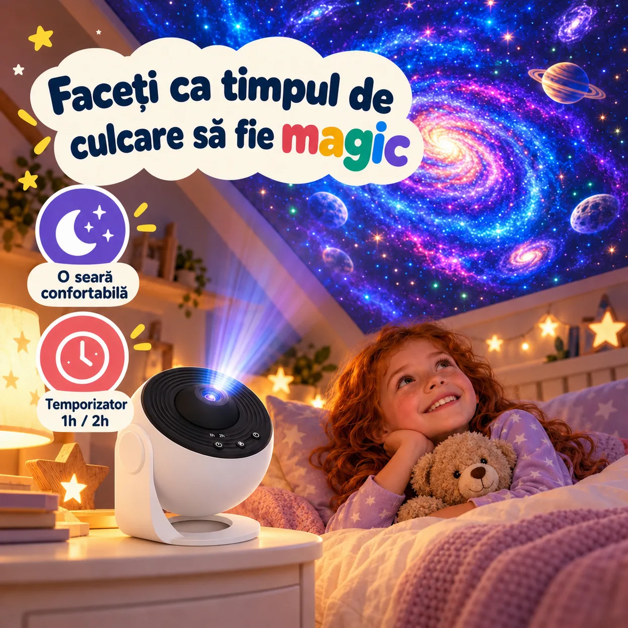 Planetarium, un proiector de noapte care arată 12 tipuri diferite de galaxii, constelații și planete - Image 7