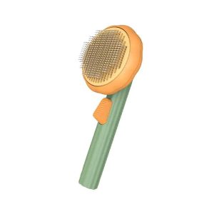 PumpkinComb, perie pentru animale de companie, cu buton, pentru o curățare ușoară
